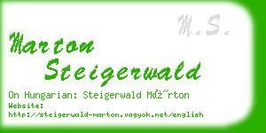 marton steigerwald business card